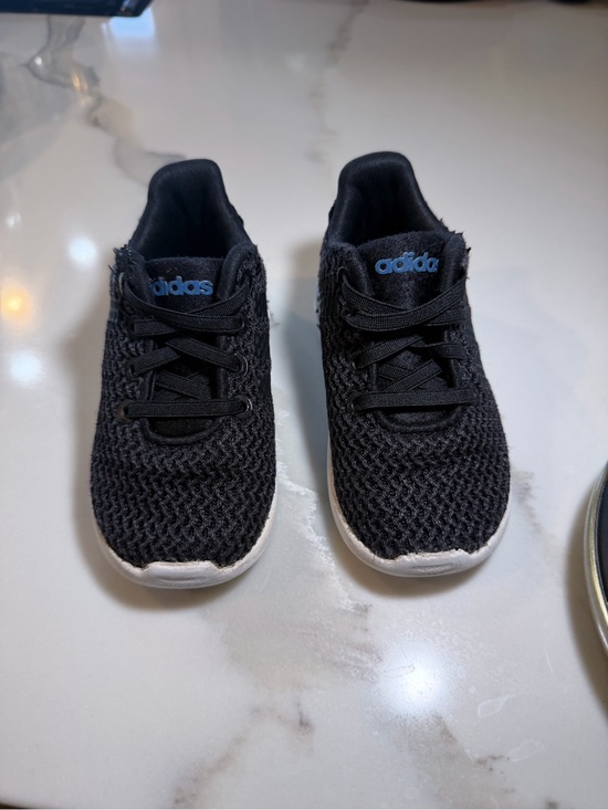 adidas Other - adidas Kids Black Knit Sneakers with Blue Logo